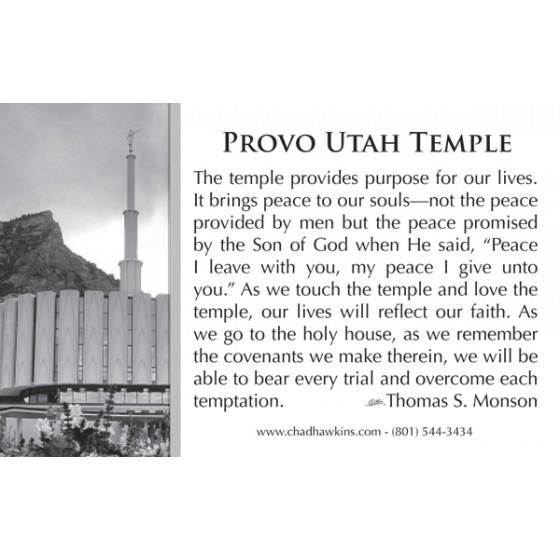 Provo Utah Temple No-Flip Recommend Holder