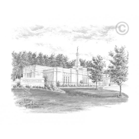 Birmingham Alabama Temple Drawing