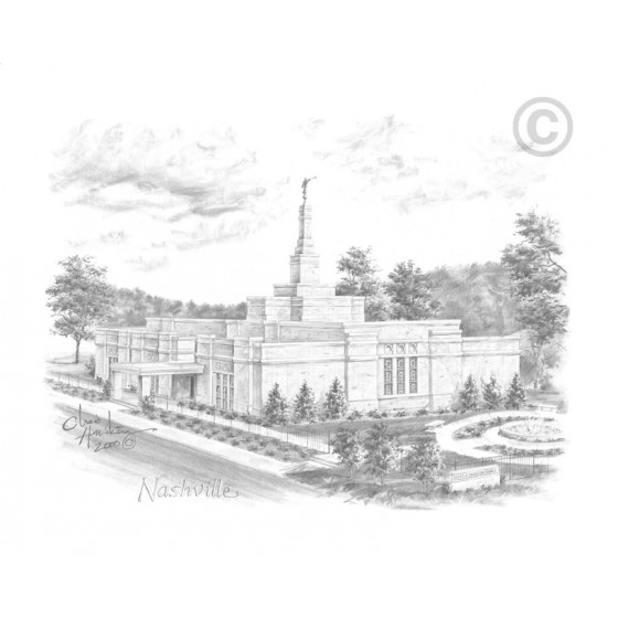 Nashville Tennessee Temple Drawing