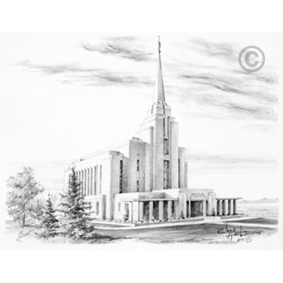 Rexburg Idaho Temple Drawing
