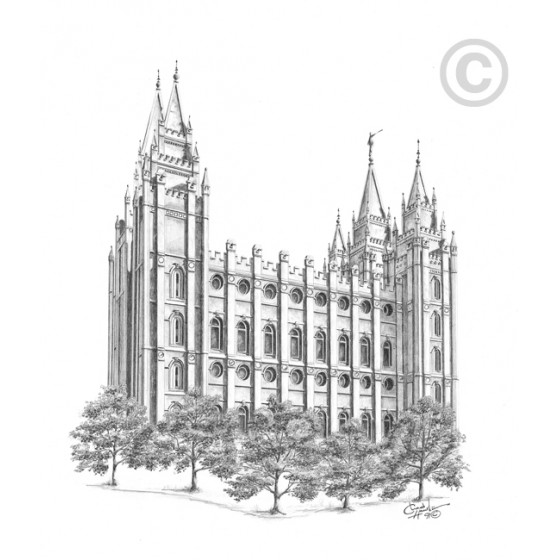 Salt Lake Temple "Hand" Drawing