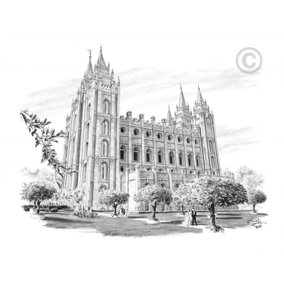Salt Lake Temple "Marriage" Drawing