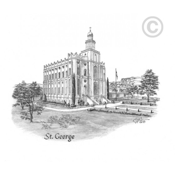 St. George Utah Temple  Drawing