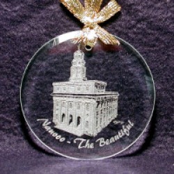 Glass Temple Ornament Etched