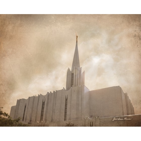 Jordan River Utah Temple Antiqued Recommend Holder