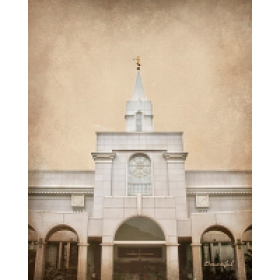 Bountiful Utah Temple Recommend Holder Antiqued