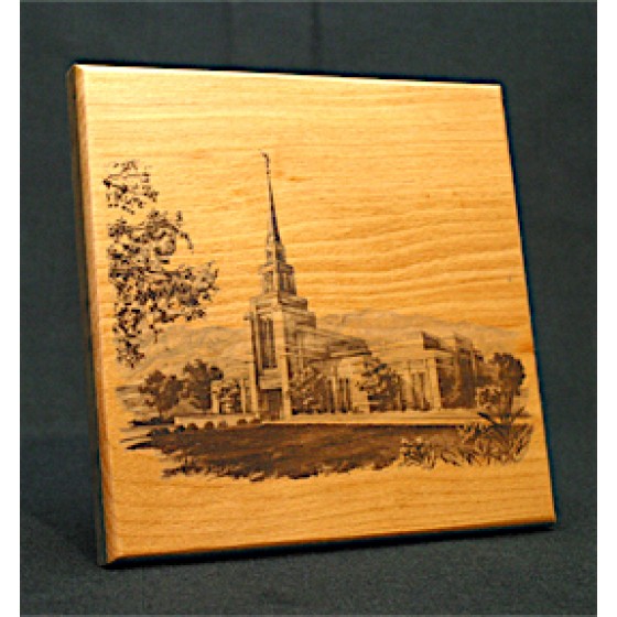 Wood Temple Etching 9x9